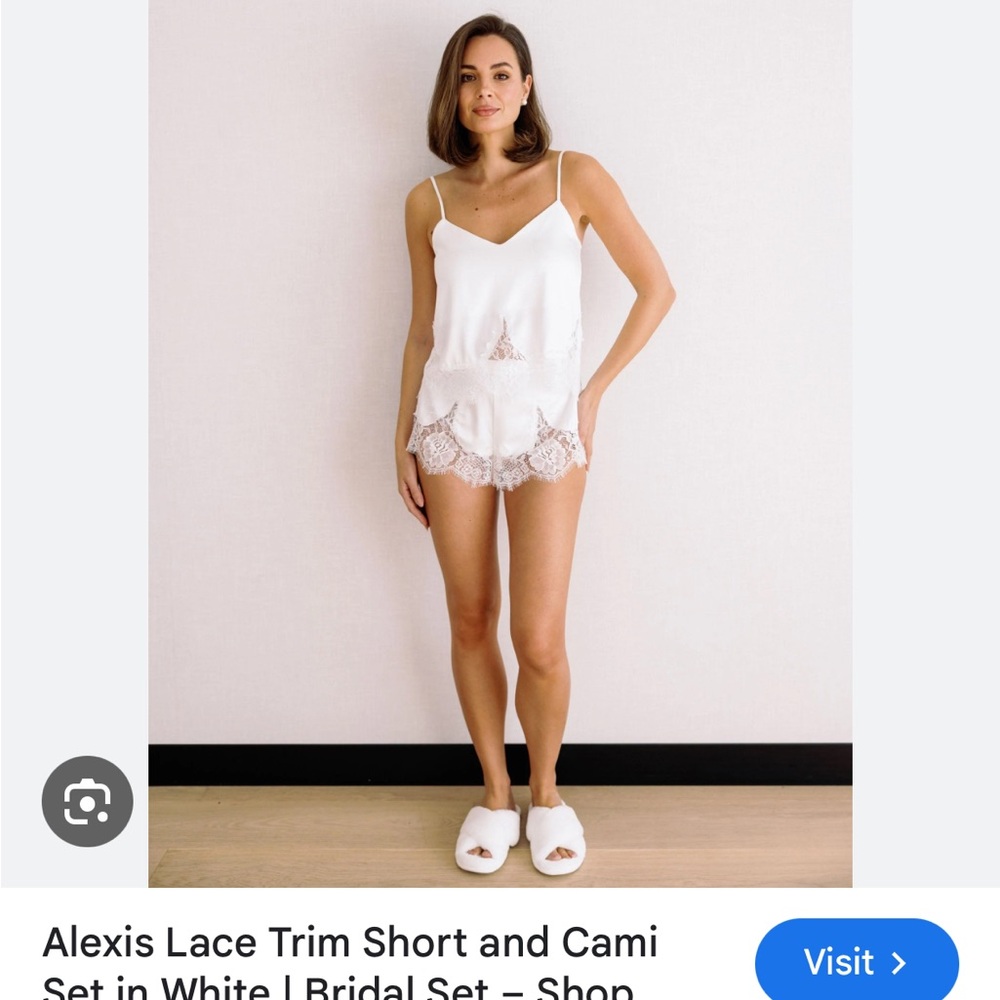 Alexis White Lace Trim Short and Cami Set